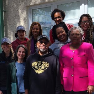 River Network staff and Flow Funders with Leona Tate (in pink jacket) in March 2023. Photo by Renée Mazurek.